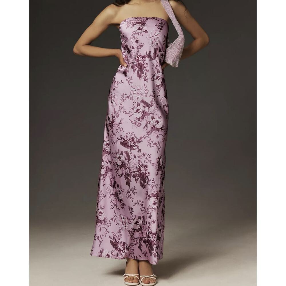 BHLDN Mia Strapless Satin Maxi Dress